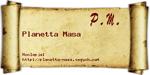 Planetta Masa névjegykártya